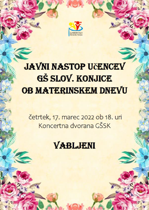 Javni nastop učencev ob materinskem dnevu