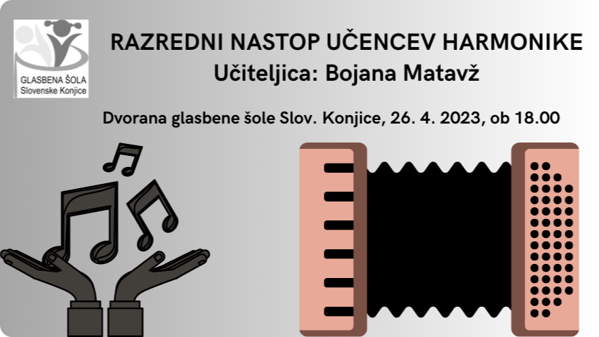 Razredni nastop učencev harmonike