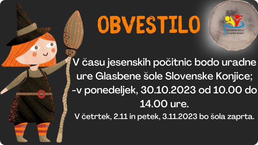 Uradne ure v času jesenskih počitnic