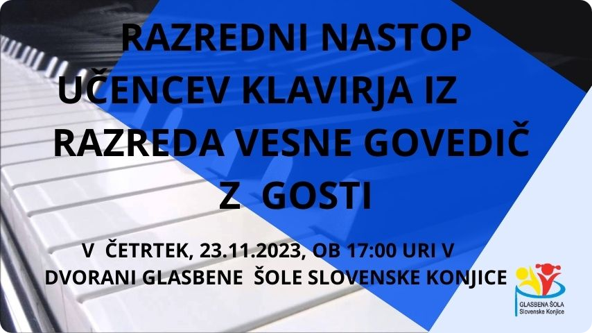 Razredni nastop učencev klavirja