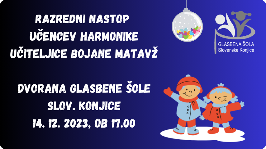 Razredni nastop učencev harmonike učiteljice Bojane Matavž