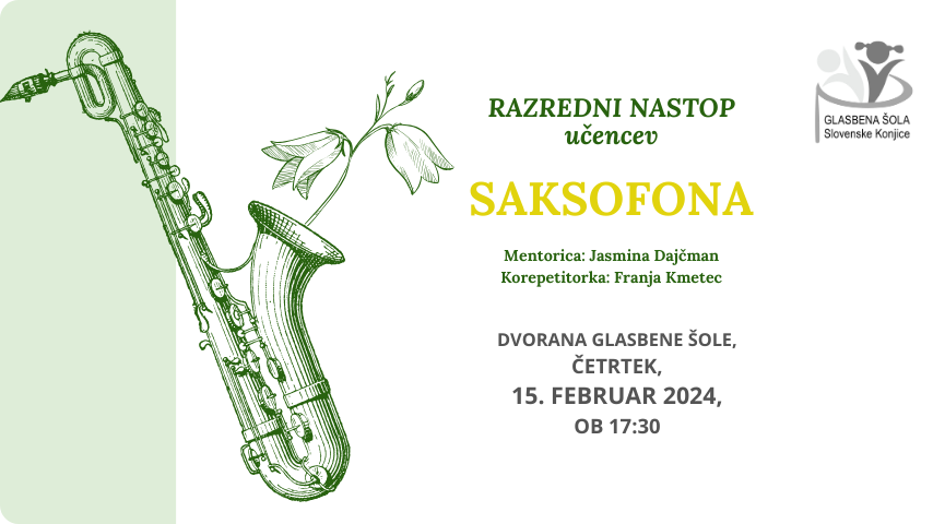 Razredni nastop učencev saksofona