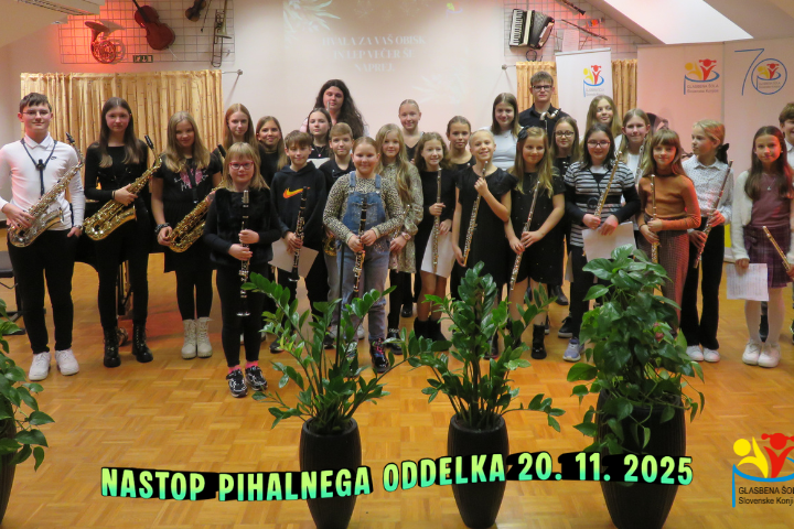 Nastop učencev pihalnega oddelka