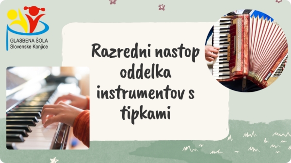 Nastop oddelka instrumentov s tipkami