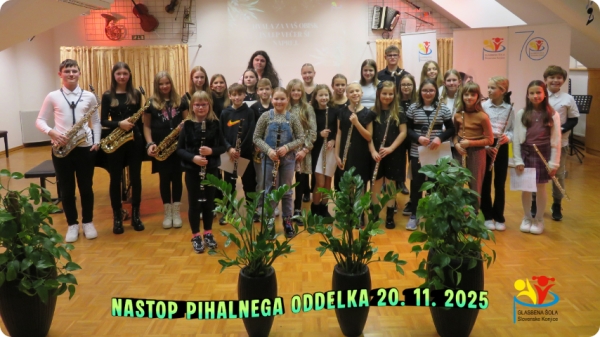 Nastop učencev pihalnega oddelka