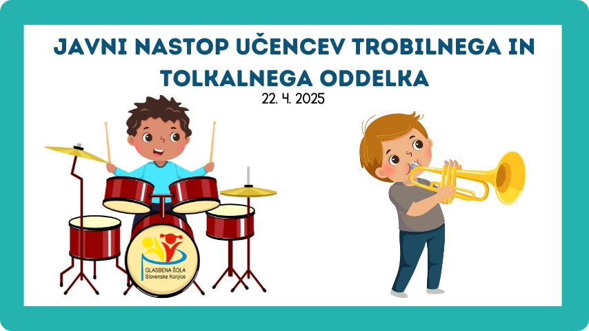 Javni nastop učencev trobilnega in tolkalnega oddelka