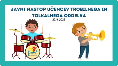 Javni nastop učencev trobilnega in tolkalnega oddelka