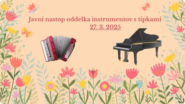 Nastop oddelka instrumentov s tipkami